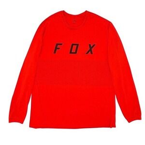 Fox Racing Ranger Long Sleeve Jersey Mens Large Red Orange MTB Performance Shirt